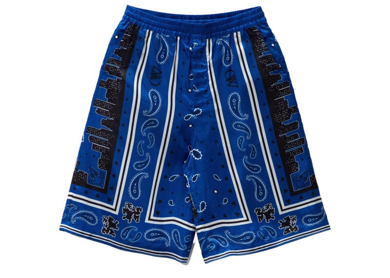 Off-White Streetwear Off-White Bandana Viscose Shorts Blue