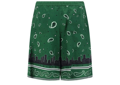 Off-White Streetwear Off-White Bandana Viscose Shorts Green