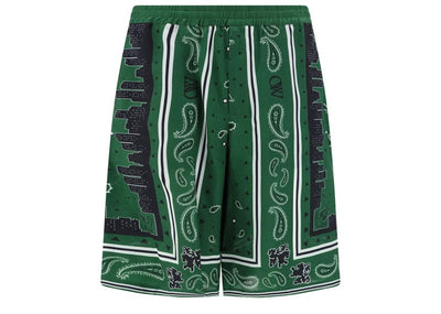Off-White Streetwear Off-White Bandana Viscose Shorts Green