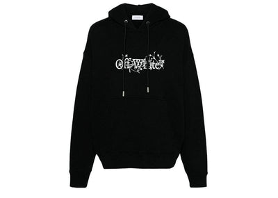 OFF-WHITE Streetwear OFF-WHITE Bookish Flowers Skate Hoodie Black
