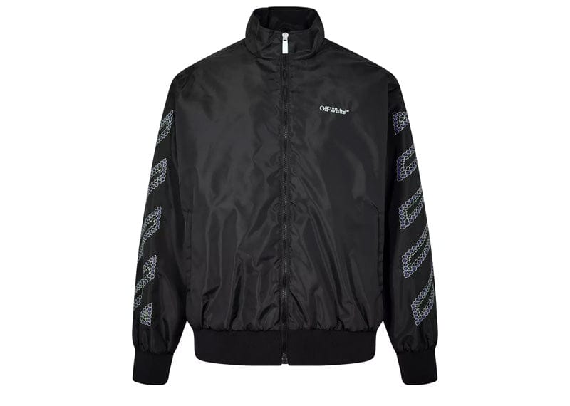 OFF-WHITE Streetwear OFF-WHITE Diag Outl Nylon Faille Track Jacket Black