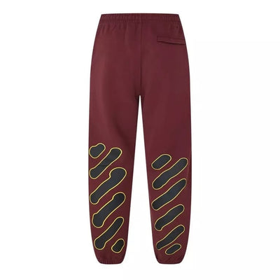 Off-White Streetwear Off-White Diagonal Logo Sweatpants Maroon