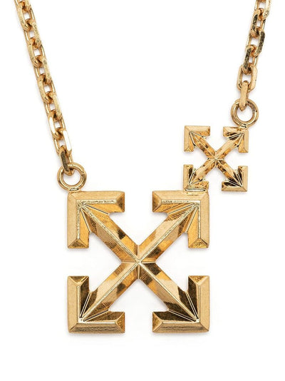 Off-White Accessories Off-White Double Arrow Necklace in Gold Brass