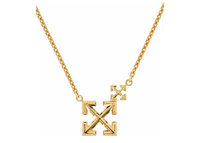Off-White Accessories Off-White Double Arrow Necklace in Gold Brass
