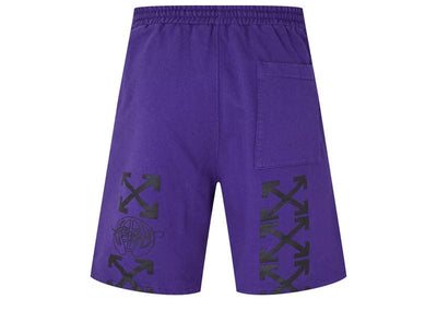 Off-White Streetwear Off-White Embroidered Skate Sweatshorts Purple