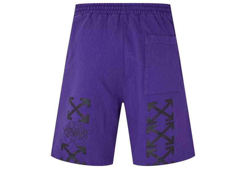 Off-White Streetwear Off-White Embroidered Skate Sweatshorts Purple