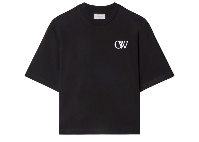 OFF-WHITE Streetwear OFF-WHITE Flock OW Logo Basic Tee Black (Women&