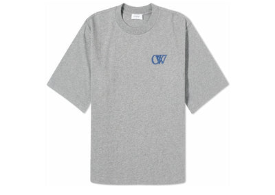 OFF-WHITE Streetwear OFF-WHITE Flock OW Logo Basic Tee Grey (Women's)