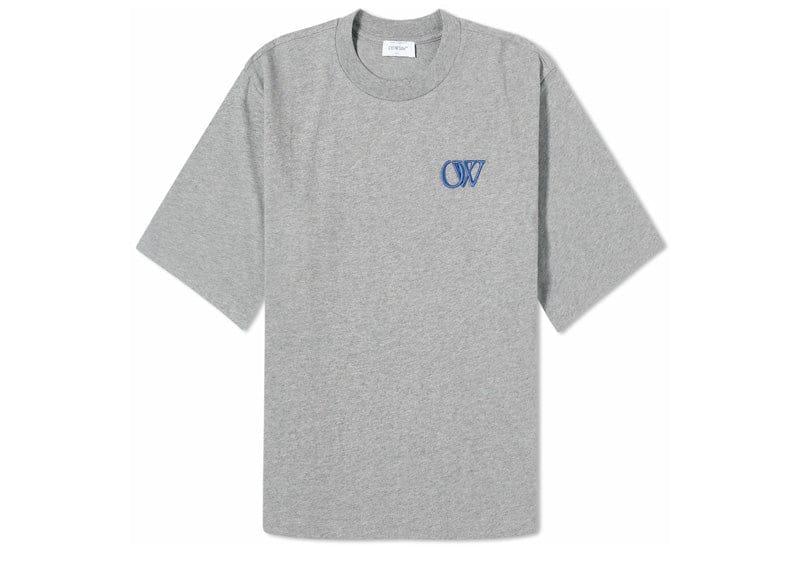 OFF-WHITE Streetwear OFF-WHITE Flock OW Logo Basic Tee Grey (Women&