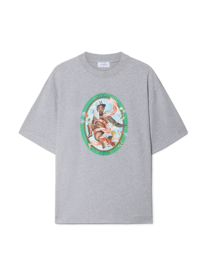 OFF-WHITE Streetwear OFF-WHITE Fresco Oval Skate S/S Tee Grey