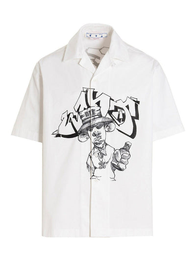 Off-White Streetwear Off-White Graffiti Freest Popl Holiday Optical Shirt White/Black