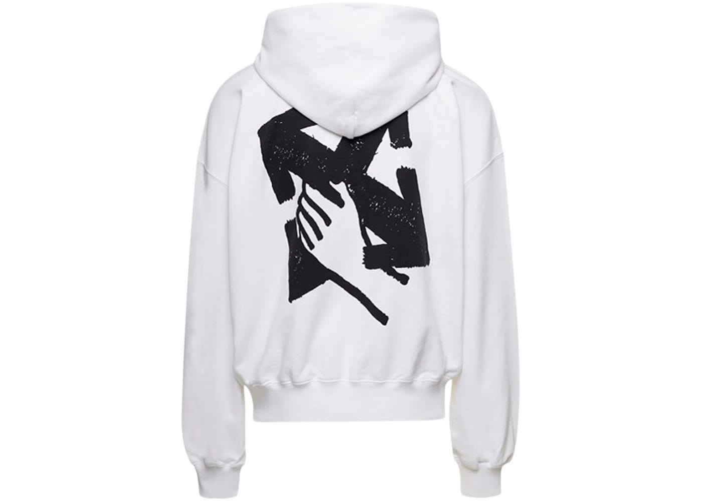 OFF WHITE Hand Arrow Boxy Hoodie White Black Court Order