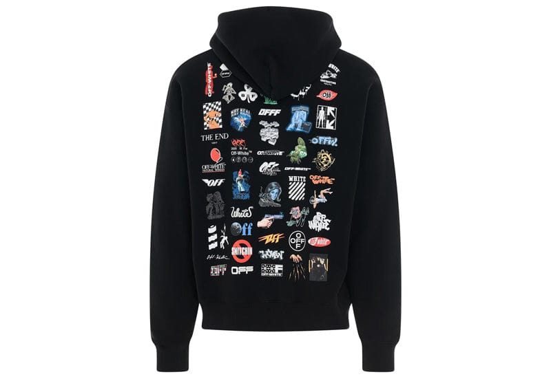 OFF-WHITE Streetwear Off-White Logic Cotton Hoodie Black/Multicolour