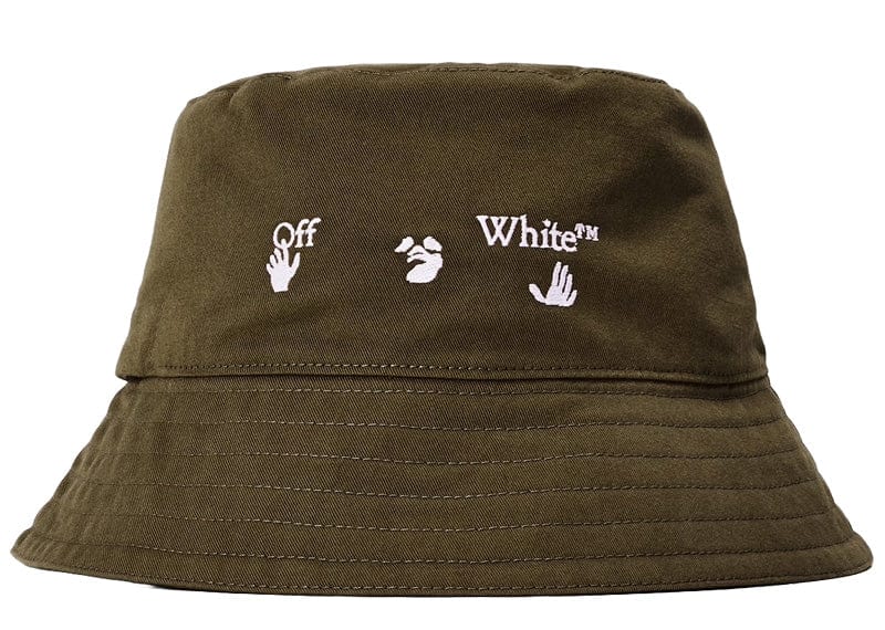 Off-White Accessories OFF-WHITE Logo Bucket Hat Army Green White