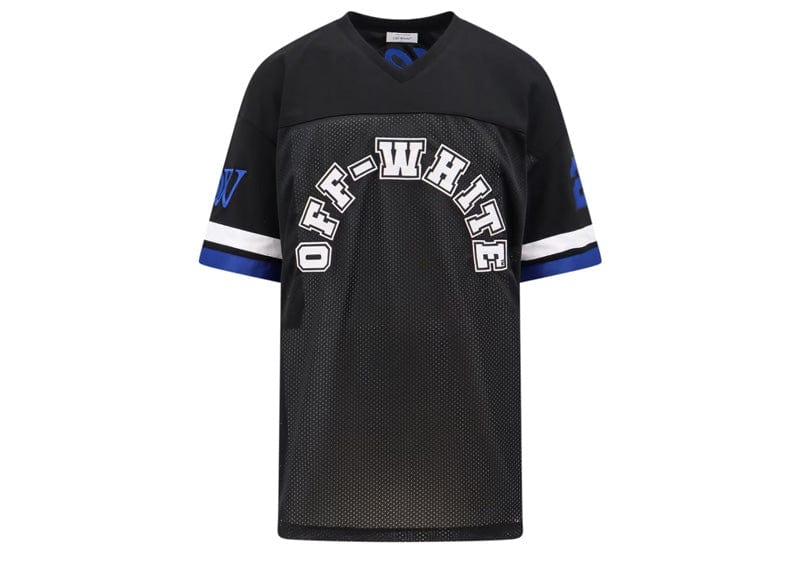 Off White Streetwear Off White Logo Mesh Football Jersey Black