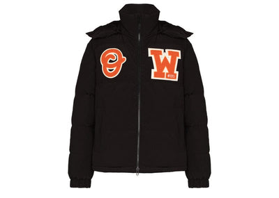 OFF-WHITE streetwear OFF-WHITE Logo Patch Puffer Jacket Black/Orange