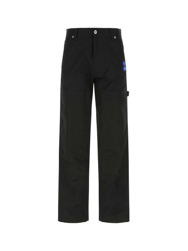 Off-White Streetwear Off-White Logo Printing Cargo Straight-Leg Casual Pants/Trousers Black