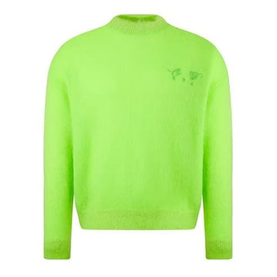 Off-White Streetwear Off-White Mohair Knitted Sweater Neon Green