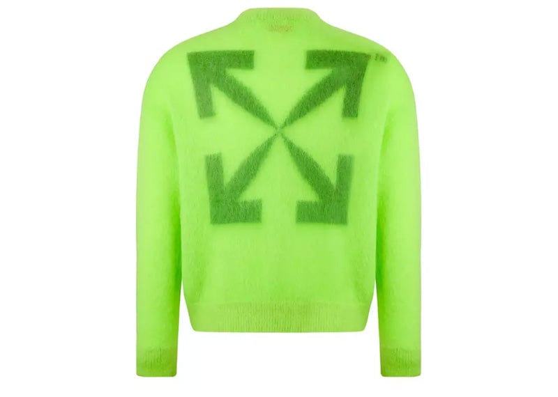Off-White Streetwear Off-White Mohair Knitted Sweater Neon Green