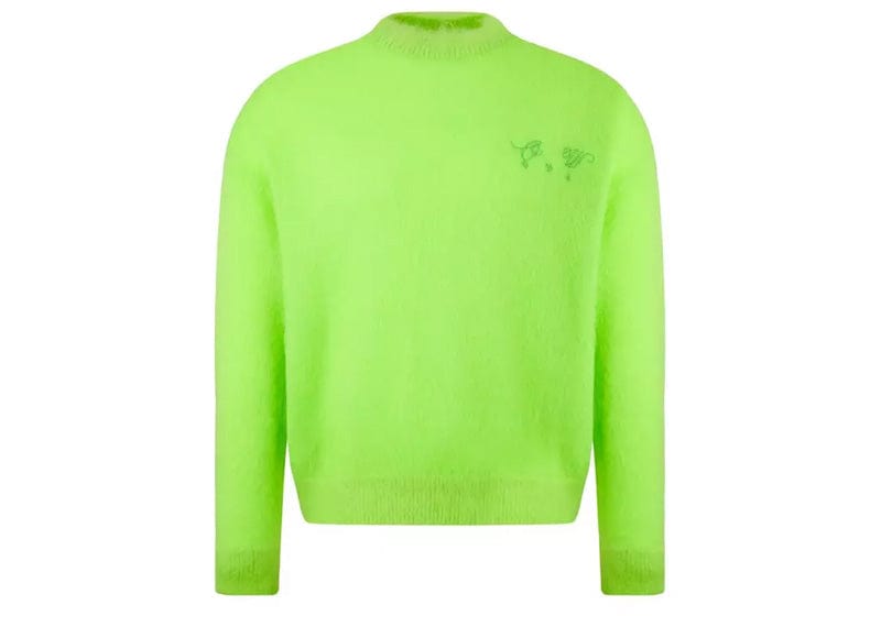 Off-White Streetwear Off-White Mohair Knitted Sweater Neon Green