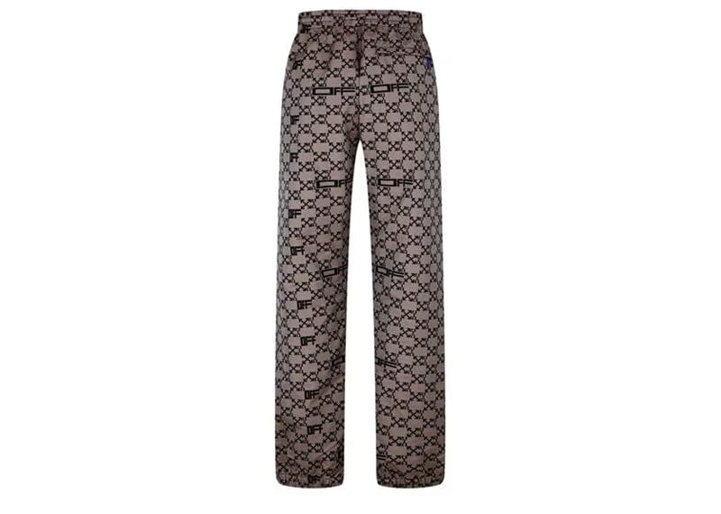 Off-White Streetwear Off-White Monogram Allover Track Pants Camel Black