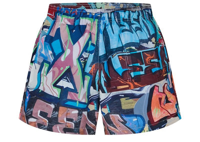 OFF-WHITE streetwear OFF-WHITE Neen Graffiti Print Swim Shorts Multi