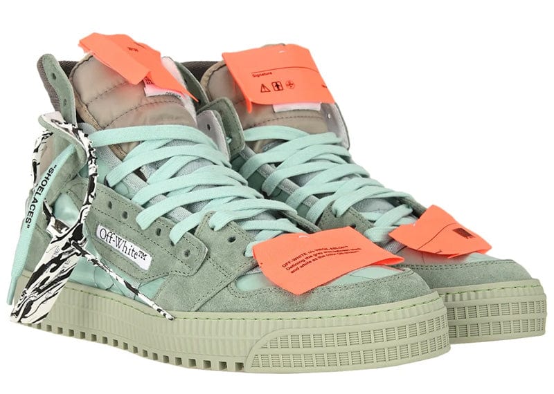 Off-White Off-Court Glitter High Top Sneaker Mint Green
