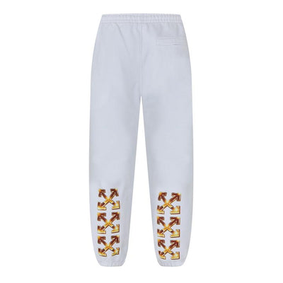 Off-White Streetwear Off-White Orange Metal Arrows  Sweatpants White