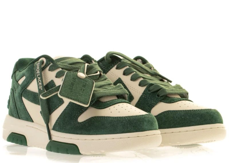 Off-White Sneakers Off-White Out Of Office OOO Low Tops Jet Green Ecru Suede (W)