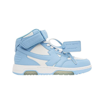 Off-White Sneakers Off-White Out Of Office OOO Mid Top Lea Light Blue White