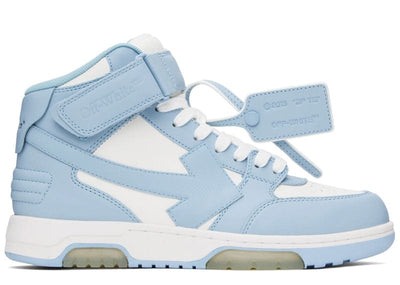 Off-White Sneakers Off-White Out Of Office OOO Mid Top Lea Light Blue White