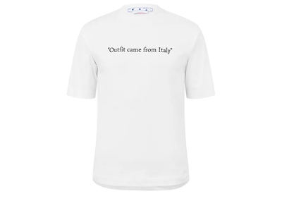 Off-White Streetwear OFF-WHITE "Outfit Came From Italy" Skate T-Shirt White