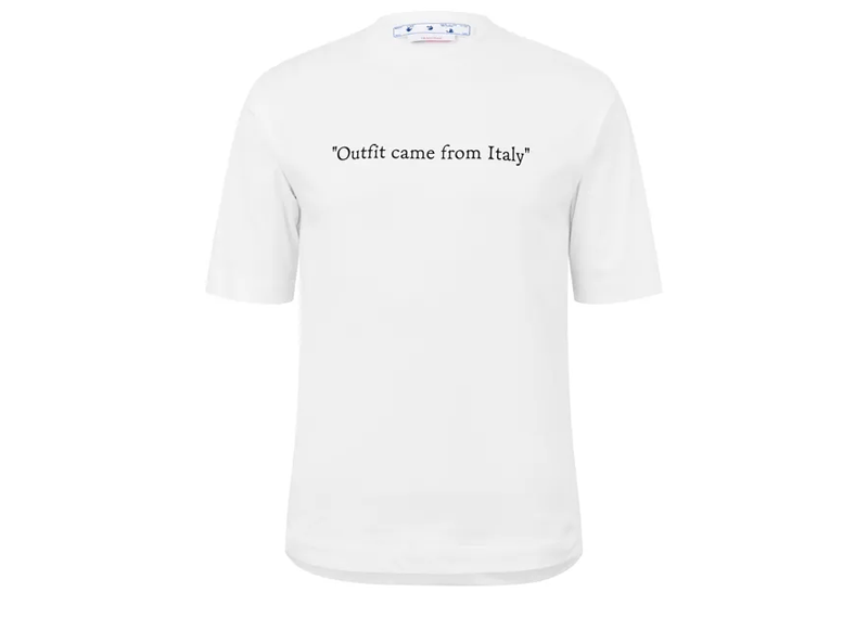Off-White Streetwear OFF-WHITE "Outfit Came From Italy" Skate T-Shirt White