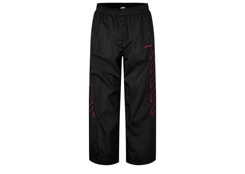 Off-White Streetwear Off-White Outline Diagonal Nylon Trackpants Black