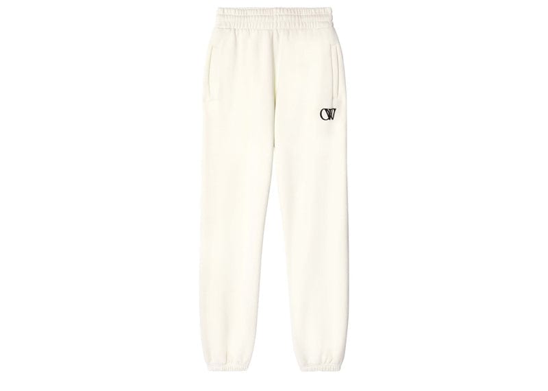 OFF-WHITE OW-Print Cotton Track Pants Cream White – Court Order