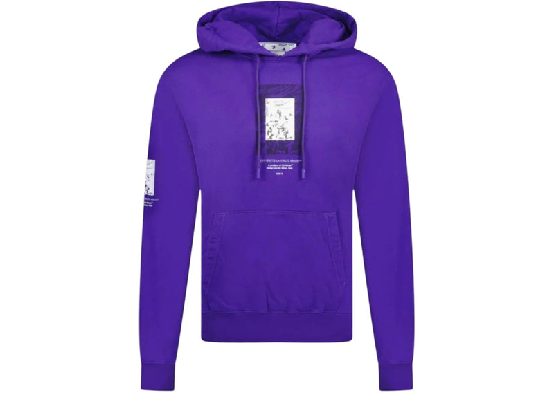 OFF-WHITE streetwear OFF-WHITE Paint Mirror Logo Slim Fit Hoodie Purple