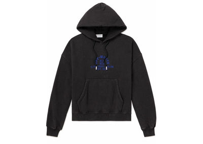 Off-White Streetwear Off-White Printed Cotton Jersey Hoodie Washed Black