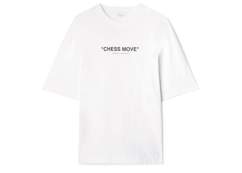 OFF-WHITE Streetwear OFF-WHITE Skate Fit Chess Move Logo Tee White (Women&
