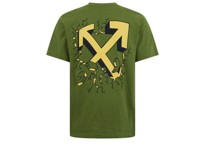 Off-White Streetwear Off-White Slim Arrow Tee Green Yellow