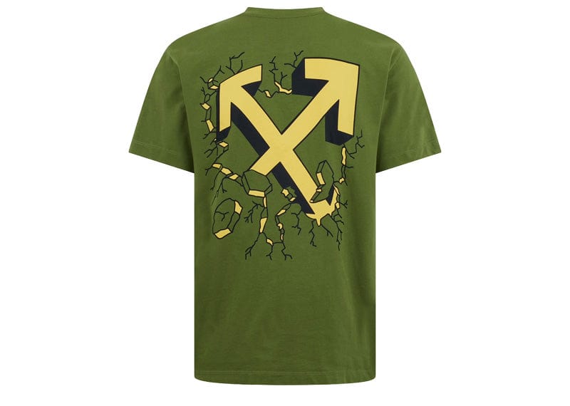 Off-White Streetwear Off-White Slim Arrow Tee Green Yellow