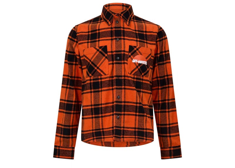 Off-White Streetwear Off-White Sunset Flannel Shirt Orange White