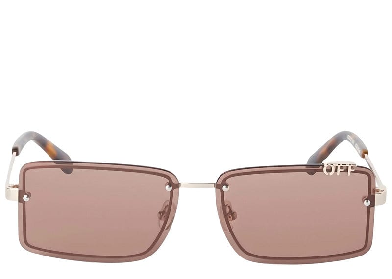 Off-White Accessories Off-White Tampa Square Rimless Sunglasses Gold/Brown