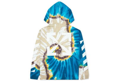 OFF-WHITE streetwear OFF-WHITE Tie Dye Knit Hoodie Bone/Blue/White