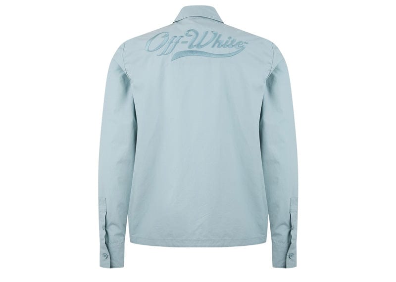 Off-White Streetwear Off-White Wave Off Zip Hybrid Shirt Blue