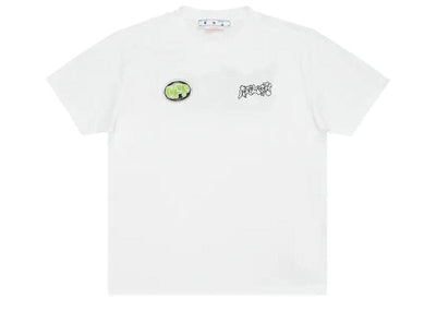 Off-White Streetwear Off-White Weed Graffiti Slim Short-Sleeve Tee White/Green