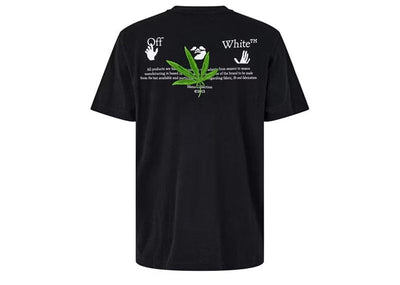 OFF-WHITE streetwear OFF-WHITE Weed Logo Print T-Shirt Black