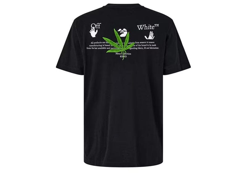 OFF-WHITE streetwear OFF-WHITE Weed Logo Print T-Shirt Black