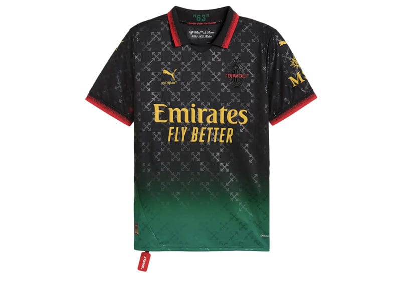 OFF-WHITE streetwear OFF-WHITE x Puma AC Milan Replica Jersey Black