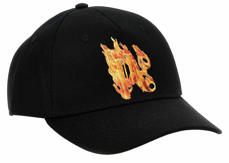 Palm Angels Accessories Palm Angels Burning Monogram Cap Black/Gold