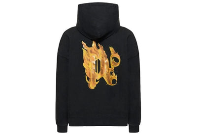 Palm Angels Streetwear Palm Angels Burning Monogram Hoodie Black